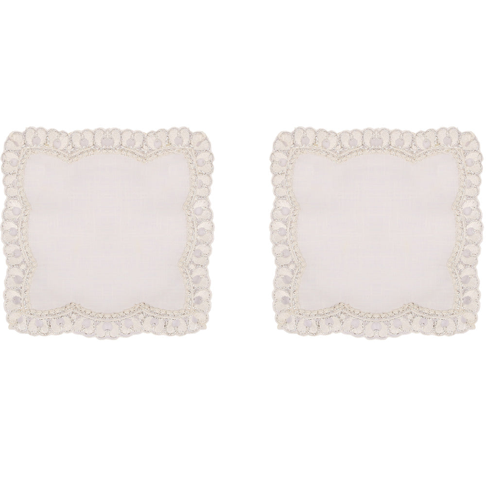 Bardak Altlığı - Lace - Beyaza Gümüş