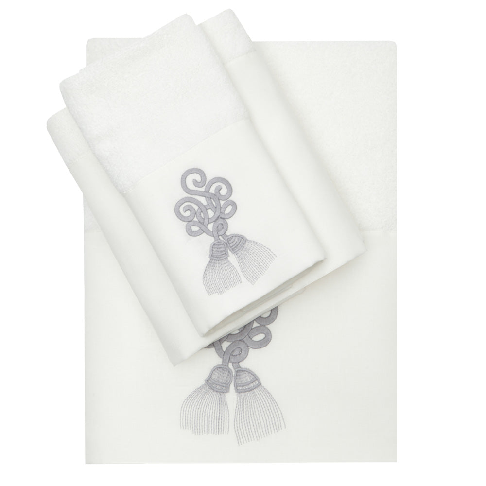 Havlu - Tassel - Kreme Gri