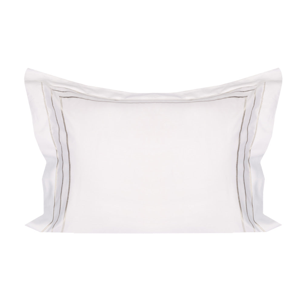 Nevresim Takımı - Three Lines - Beyaza Gümüş